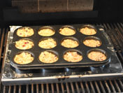 Baked muffins on the grill