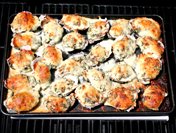 Oysters Rockefeller on the grill