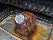 Prime Rib roast cooking on the grill